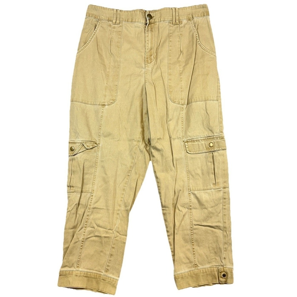 Knox Rose Women's Pants Tan Cargo High-rise Straight Leg Sz L Gorpcore‎ Boho
